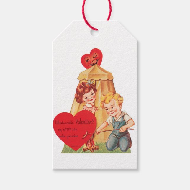 Étiquettes-cadeau Valentine Boy Girl Heart (Devant)