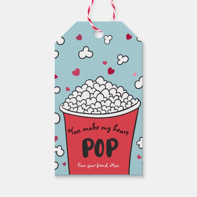 Étiquettes-cadeau Valentine, tu fais mon coeur POP (Devant)