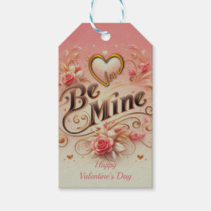 Étiquettes-cadeau Valentine's Day Be Mine Design with Heart, Citatio