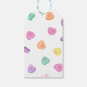 Étiquettes-cadeau Valentines Day Candy Hearts Motif
