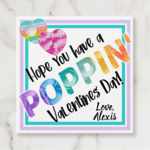 Étiquettes Cadeau Valentines Day, Poppin, Fidget, Treat tag,