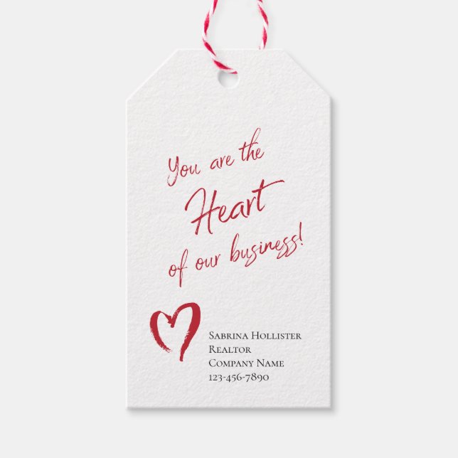 Étiquettes-cadeau Valentine's Day Realtor Marketing (Devant)