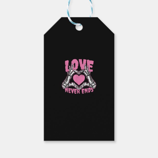 Étiquettes-cadeau Valentines Jour Coeur Squelette Mains Coeur (Devant)
