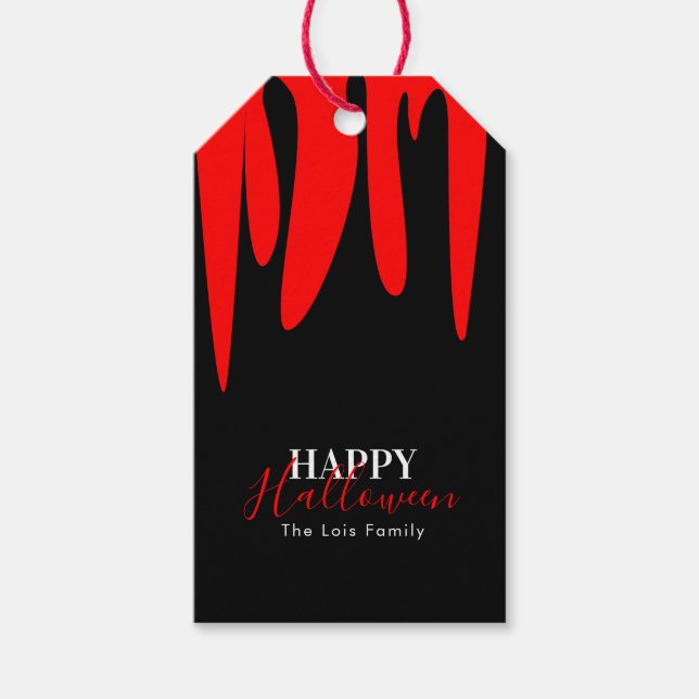 Étiquettes-cadeau Vampire sang Halloween sac de traitement (Devant)