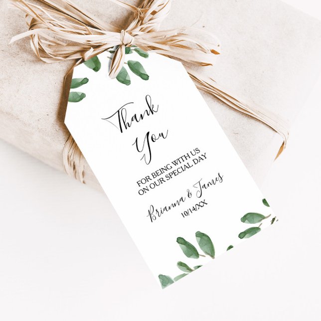 Étiquettes-cadeau Végétation estivale Merci d'Eucalyptus tropical (Créateur téléchargé)