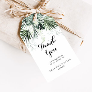 Étiquettes-cadeau Végétation tropicale Merci de Mariage Floral blanc