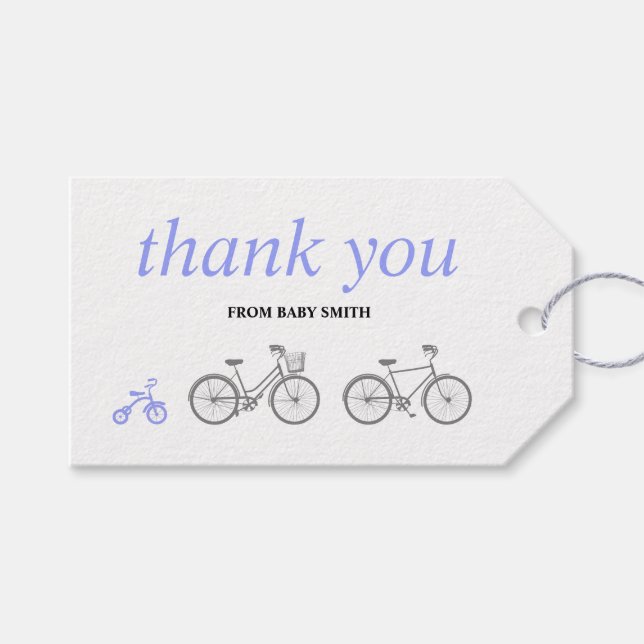Étiquettes Cadeau vélo Periwinkle (Devant (Horizontal))