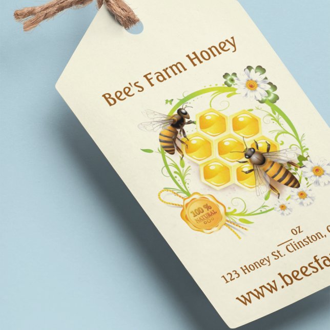 Étiquettes-cadeau Vendeur de miel Abeille Apiariste Personnalisé (Créateur téléchargé)