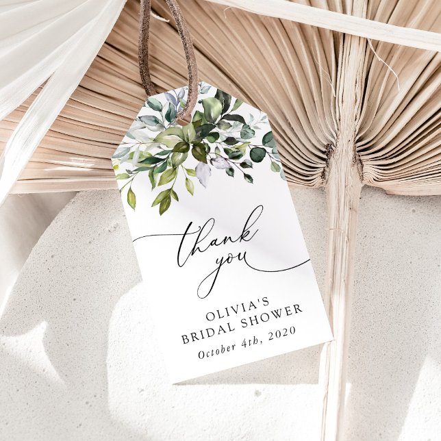Étiquettes-cadeau Verdure, Eucalyptus Feuilles, Boho, Fête des marié (Créateur téléchargé)