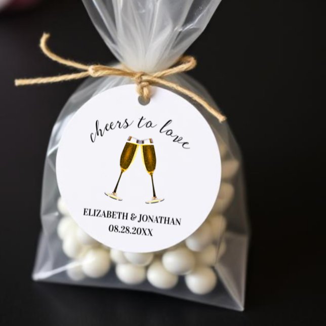 Étiquettes Cadeau Verres à champagne À la santé de l'amour (Créateur téléchargé)