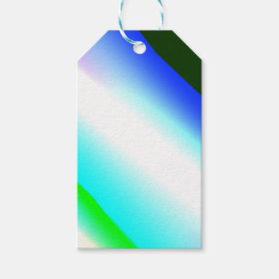 Étiquettes-cadeau Vert bleu arc-en-ciel texture abstraite motif art