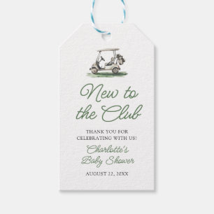 Étiquettes-cadeau Vert Sauge Golf Nouveau au Club Baby Shower