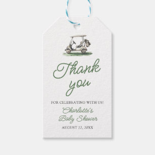 Étiquettes-cadeau Vert Sauge Golf Nouveau au Club Baby Shower