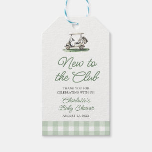 Étiquettes-cadeau Vert Sauge Golf Nouveau au Club Baby Shower