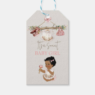 Étiquettes-cadeau Vêtements de bébé Fille Baby Shower Ivoire Rose