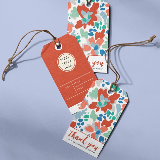 Étiquettes-cadeau Vêtements floraux colorés Merci (Créateur téléchargé)