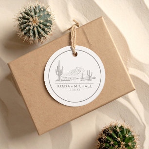 Étiquettes Cadeau Vibes du désert Mariage Paysage ivoire ID1019