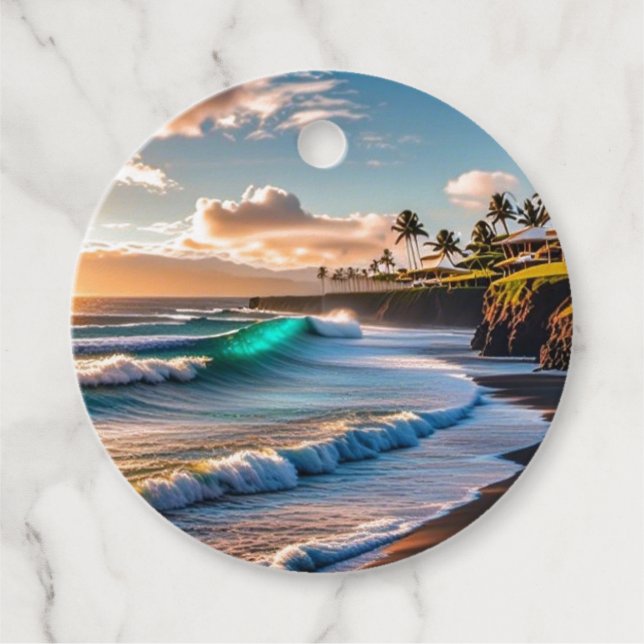 Étiquettes Cadeau Vibes tropicales (Devant)