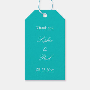 Étiquettes-cadeau Vibrant Aqua Wedding Favor Merci Tags cadeaux