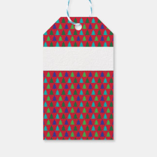 Étiquettes-cadeau Vibrant Christmas Tree Holiday Pattern