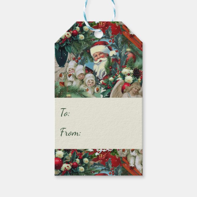 Étiquettes-cadeau Victorian Christmas Portrait (Devant)