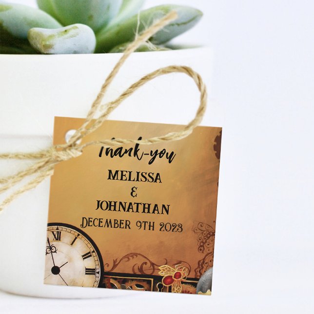 Étiquettes Cadeau Victorian Steampunk Elegance Mariage (Créateur téléchargé)