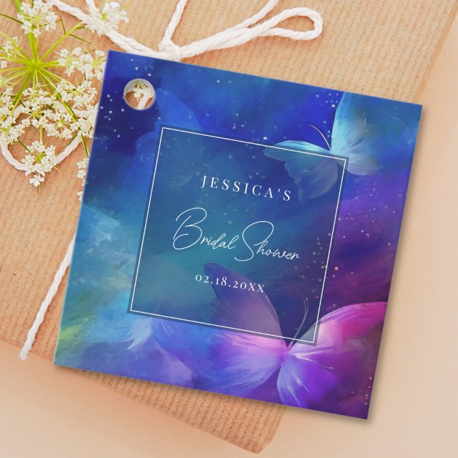 Étiquettes Cadeau Vie romantique des papillons Fête des mariées (Créateur téléchargé)