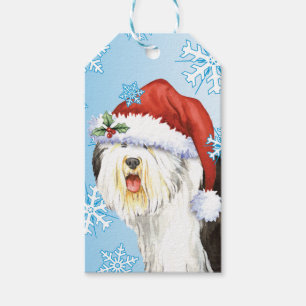 Étiquettes-cadeau Vieux chien de berger anglais heureux de Howlidays