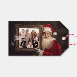 Étiquettes-cadeau Vieux-Monde Père Noël Ajouter votre photo Noël