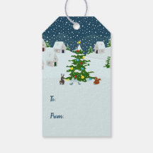 Village de neige de Noël avec arbre de Noël