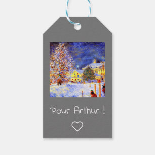 Étiquettes-cadeau  Village en hiver