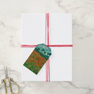 Étiquettes-cadeau Vincent Van Gogh Poppy Field Floral Art Vintage