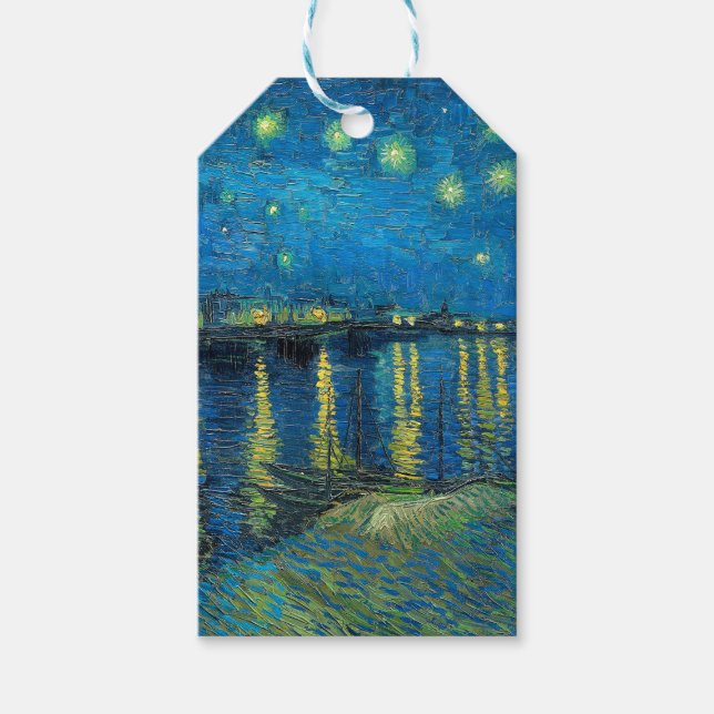 Étiquettes-cadeau Vincent Van Gogh Starry Night Over the Rhone (Devant)