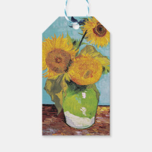 Étiquettes-cadeau Vincent Van Gogh - Trois tournesols dans un vase