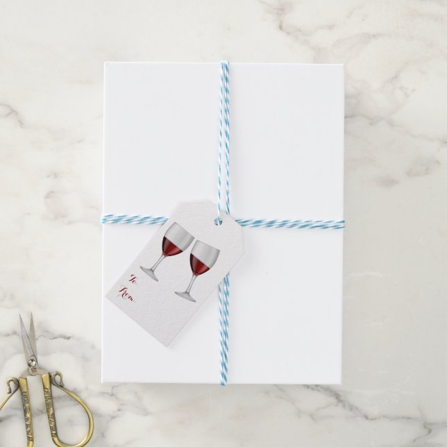 Étiquettes-cadeau Vins de Bourgogne Rouge Champagne Verres Mariage (Avec de laficelle)