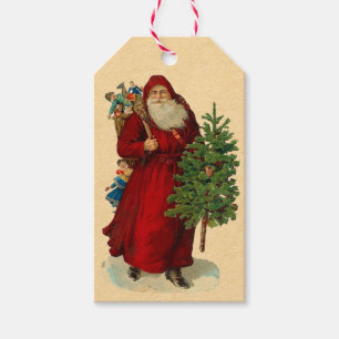 Étiquettes-cadeau Vintage allemand Santa Claus Christmas Cadeaux Tag