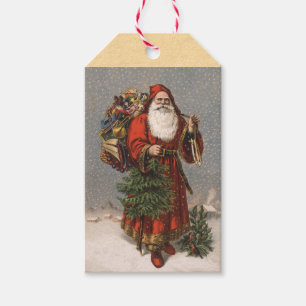 Étiquettes-cadeau Vintage allemand Santa Claus Christmas Cadeaux Tag