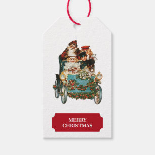 Étiquettes-cadeau Vintage Antique Noël Père Noël