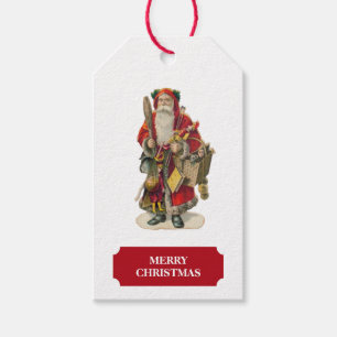 Étiquettes-cadeau Vintage Antique Noël Père Noël et cadeaux