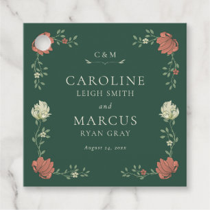 Étiquettes Cadeau Vintage Art Nouveau Floral Mariage