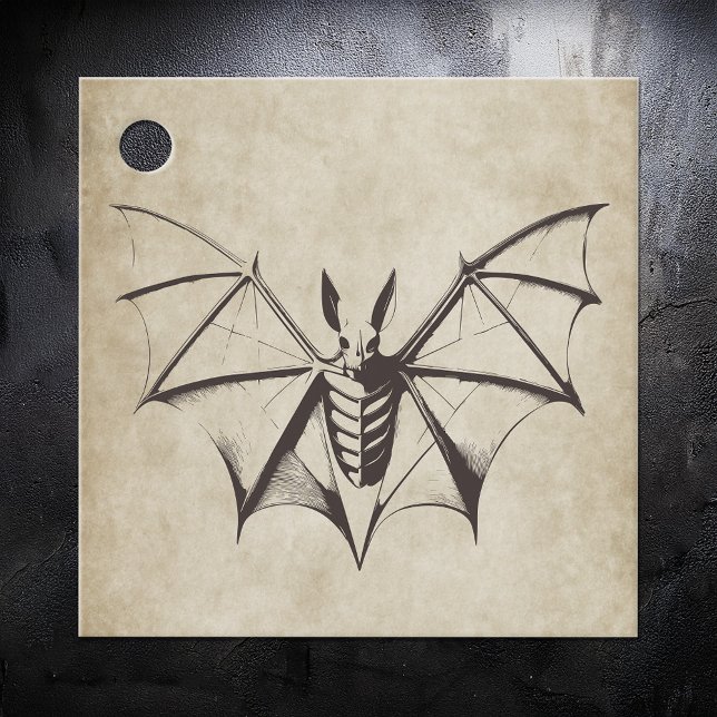 Étiquettes Cadeau Vintage Bat Halloween (Créateur téléchargé)
