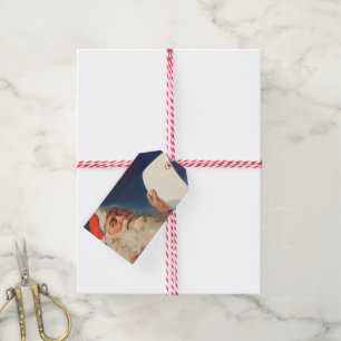Étiquettes-cadeau Vintage Christmas, Père Noël Naughty Nice Liste