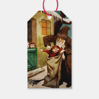 Étiquettes-cadeau Vintage Creeping Bad Santa