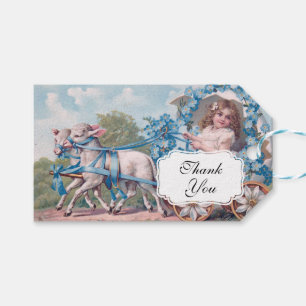 Étiquettes-cadeau Vintage fille en transport pilotée par Lambs Merci