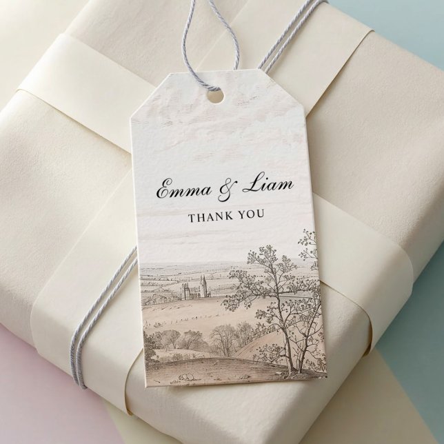 Étiquettes-cadeau Vintage French Country Toile Wedding Gift Tag (Créateur téléchargé)