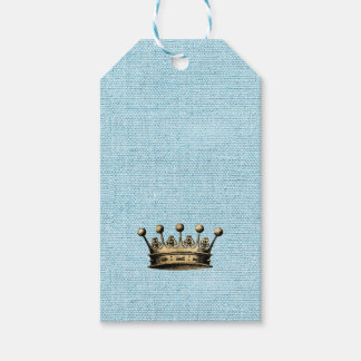 Étiquettes-cadeau Vintage Gold Crown Royal Pattern Wintergreen