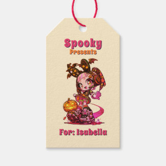 Étiquettes-cadeau Vintage Goth Kawaii Spooky Anime Girl Halloween