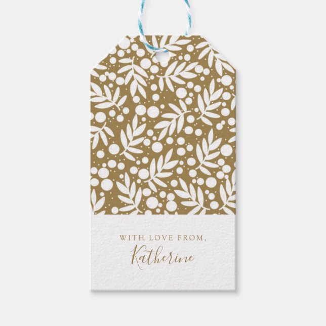 Étiquettes-cadeau Vintage Holly Motif (Devant)