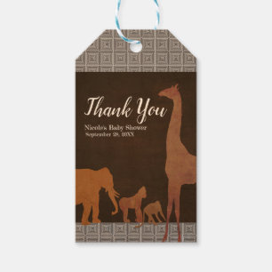 Étiquettes-cadeau Vintage Marron Favoris de Safari Africain Jungle Z