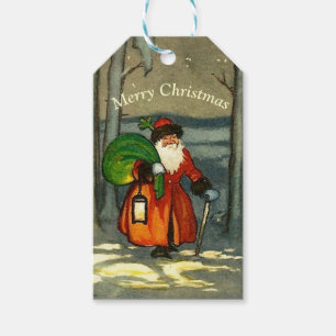 Étiquettes-cadeau Vintage Noël Père Noël